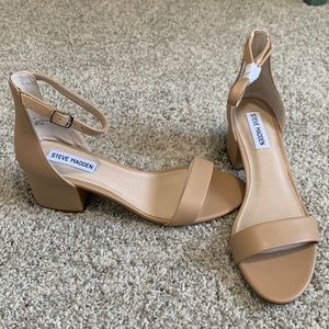 Steve Madden Irenee Blush Leather Ankle Strap Heels